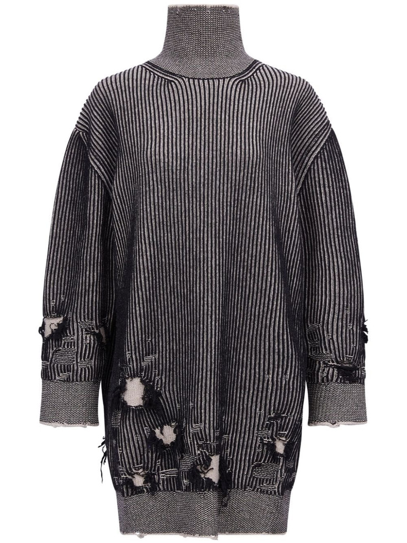 distressed rib-knit jumper dress 1