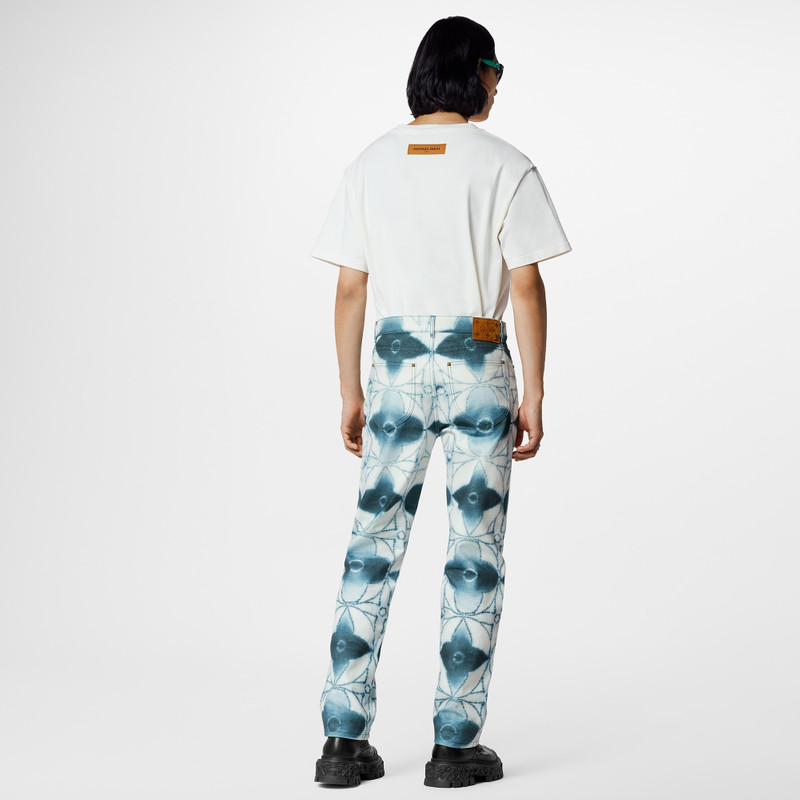 Monogram Shibori Printed Denim Regular Pants 3