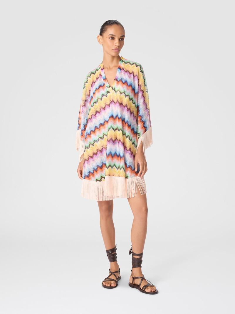 Missoni Short caftan with fringes and gradient stripe print outlook