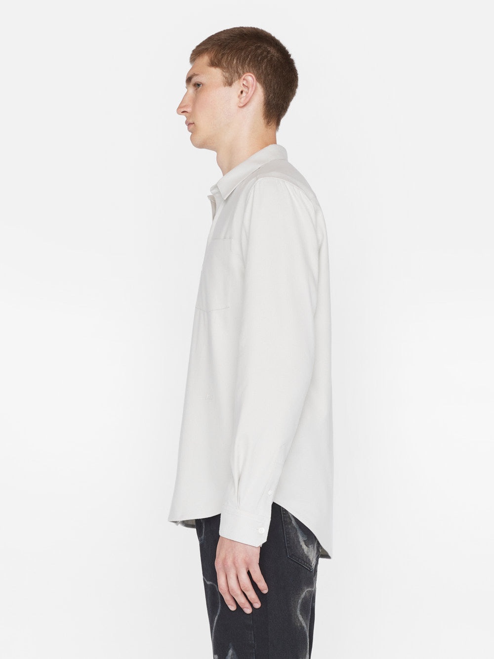 Brushed Cotton Shirt in Oatmeal - 7