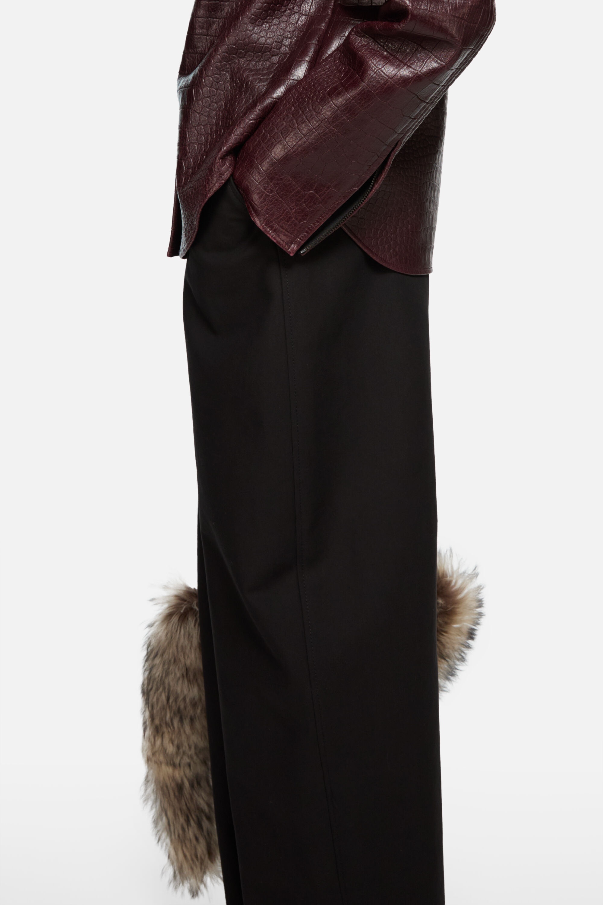 Tailored satin trousers - Black - 4