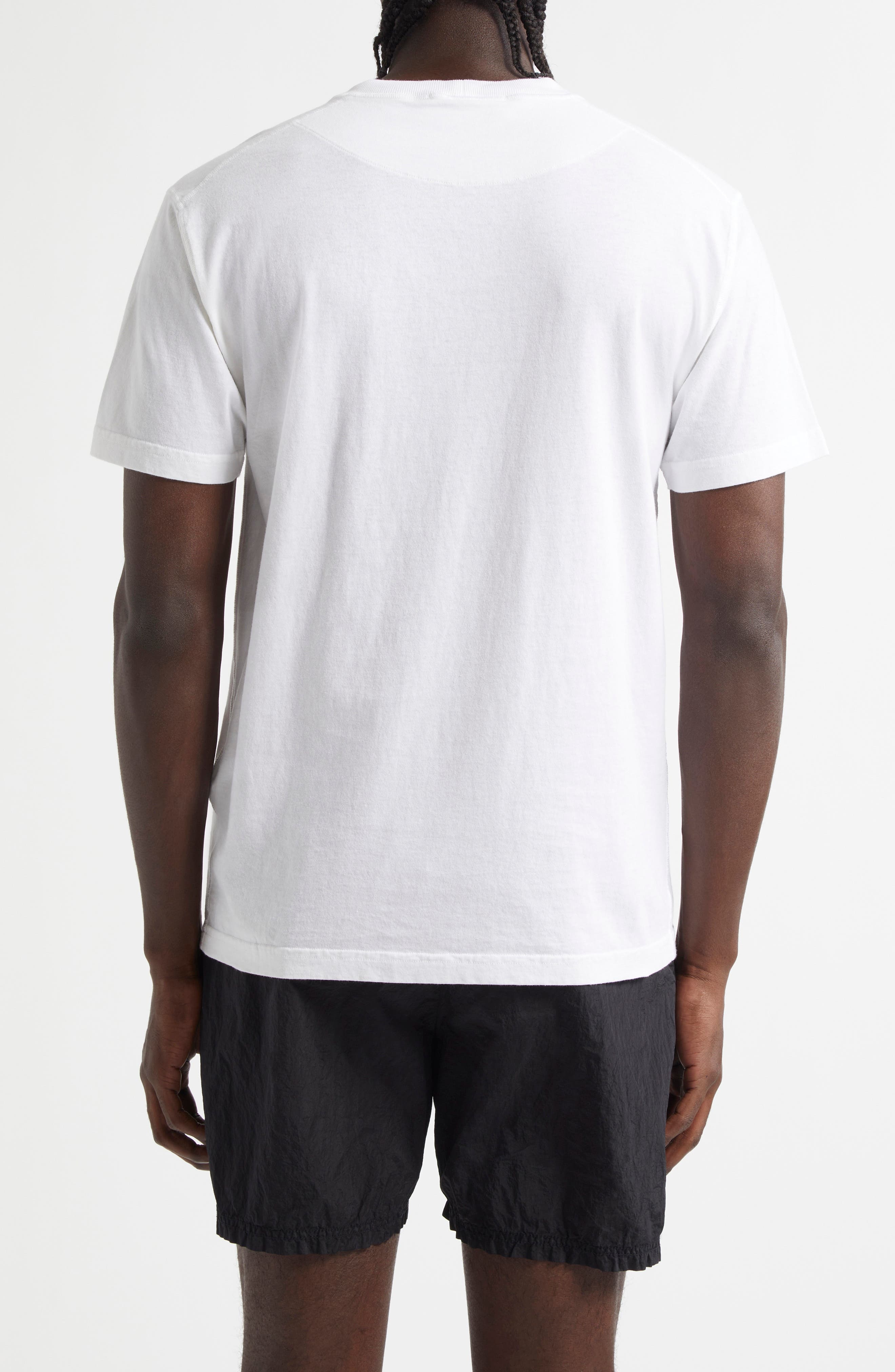 Stone Island Compass Logo Patch Organic Cotton Pocket T-Shirt in White at Nordstrom - 3