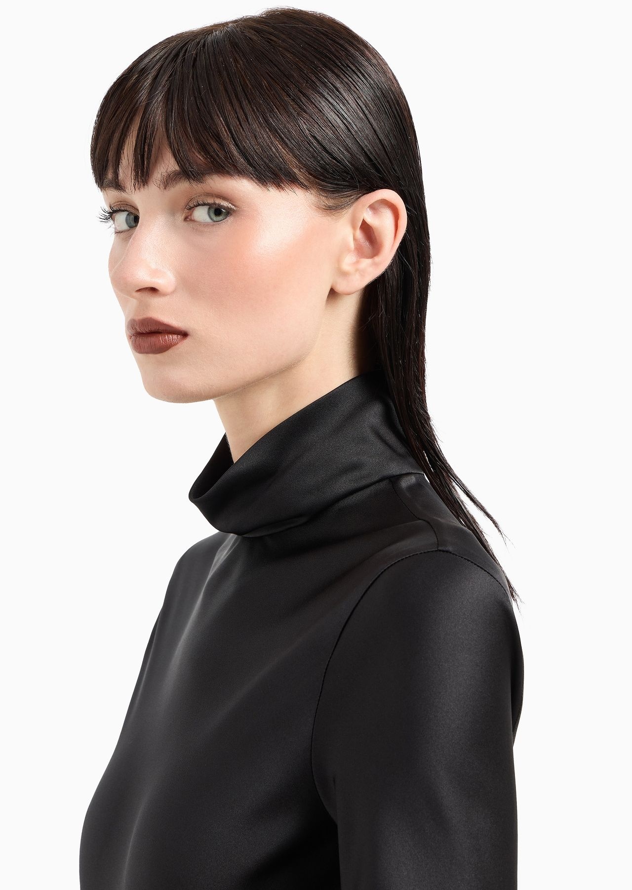 Long-sleeved blouse in silk double satin - 5