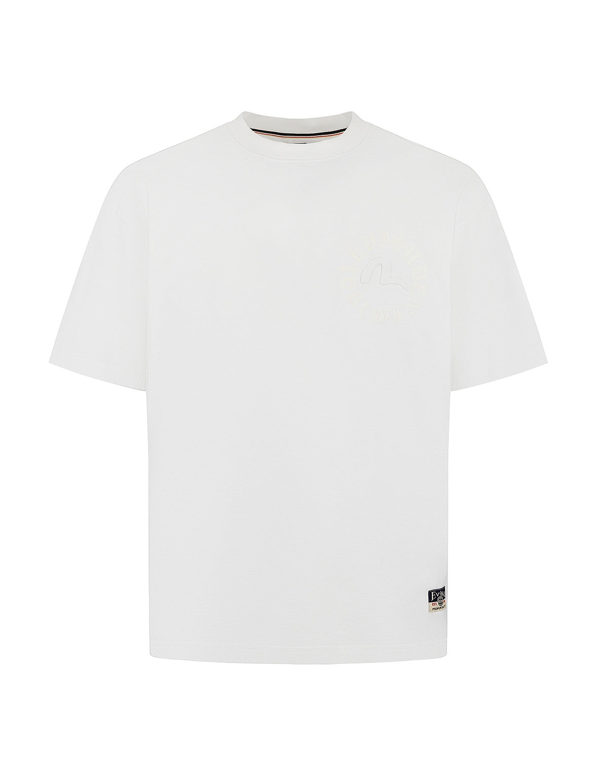 Hakutaku Print and Seagull Emboss Print Loose Fit T-shirt - 12