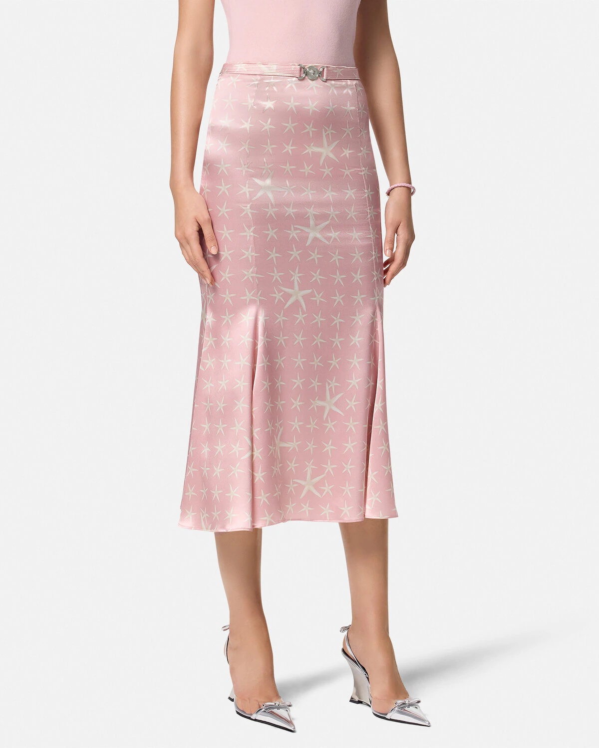 Stella Marina Flowing Silk Midi Skirt - 4