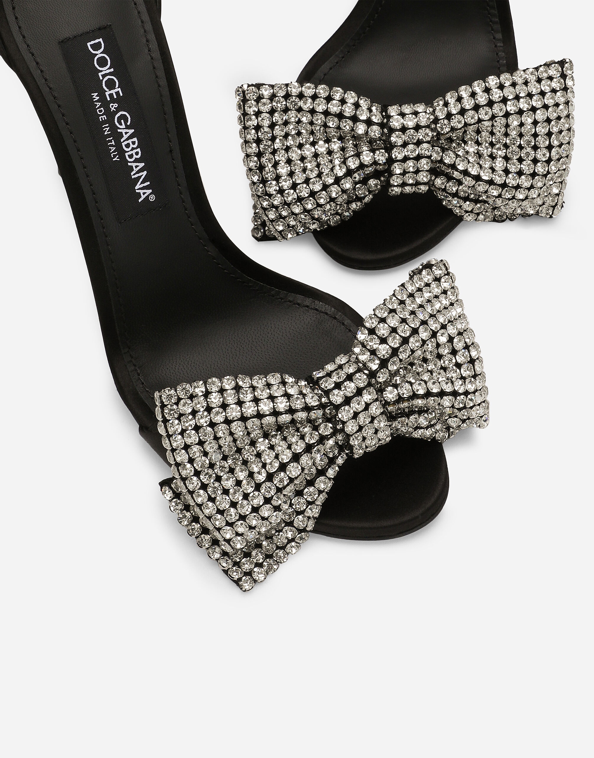 Satin sandals with rhinestone embellishment - 5