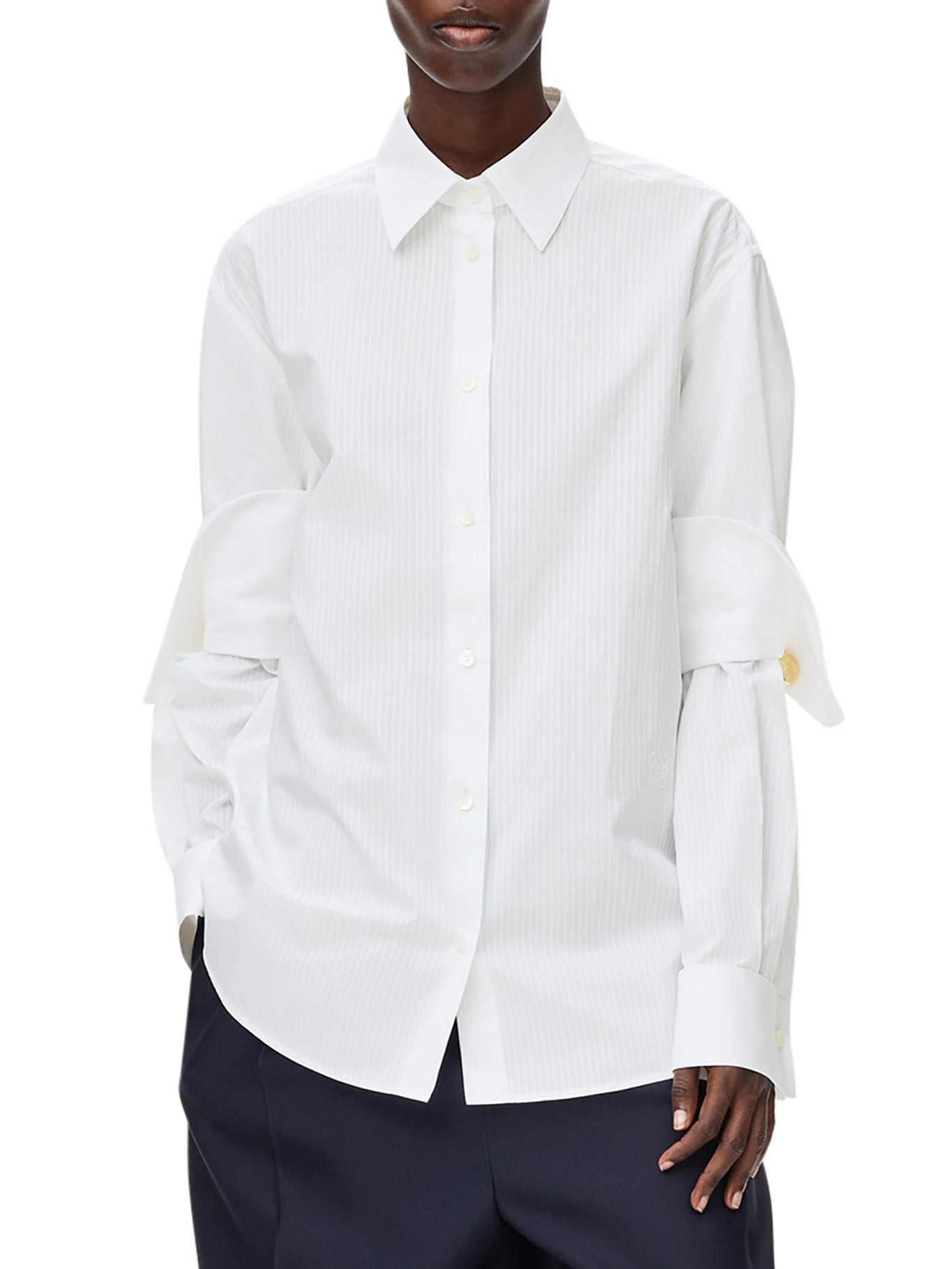 COTTON SHIRT WITH DOUBLE-LAYER SLEEVES - 3