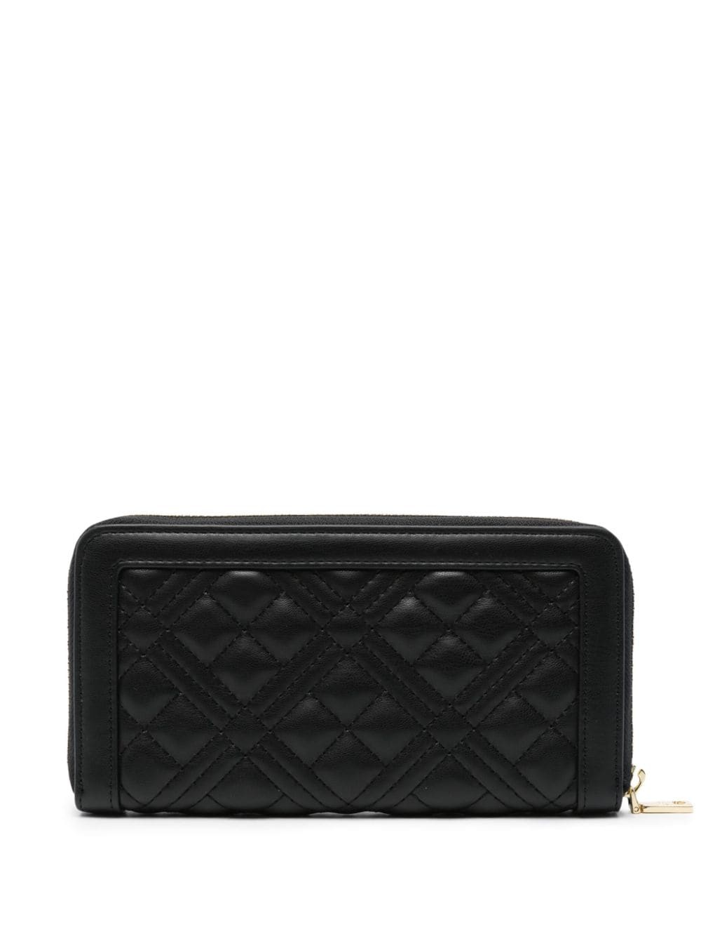 logo-plaque quilted wallet - 2