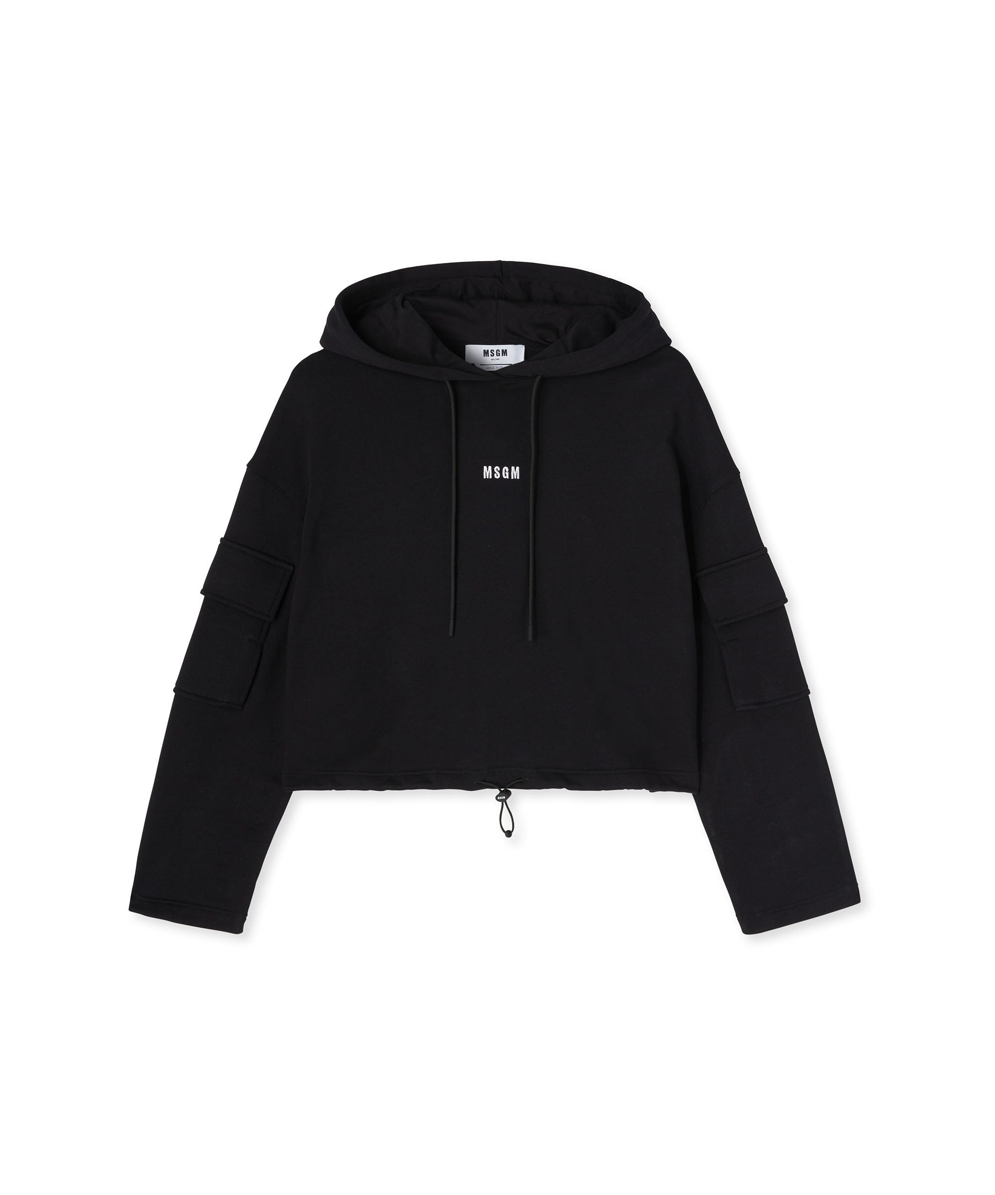 Cotton hooded sweatshirt with adjustable elastic bottom - 2