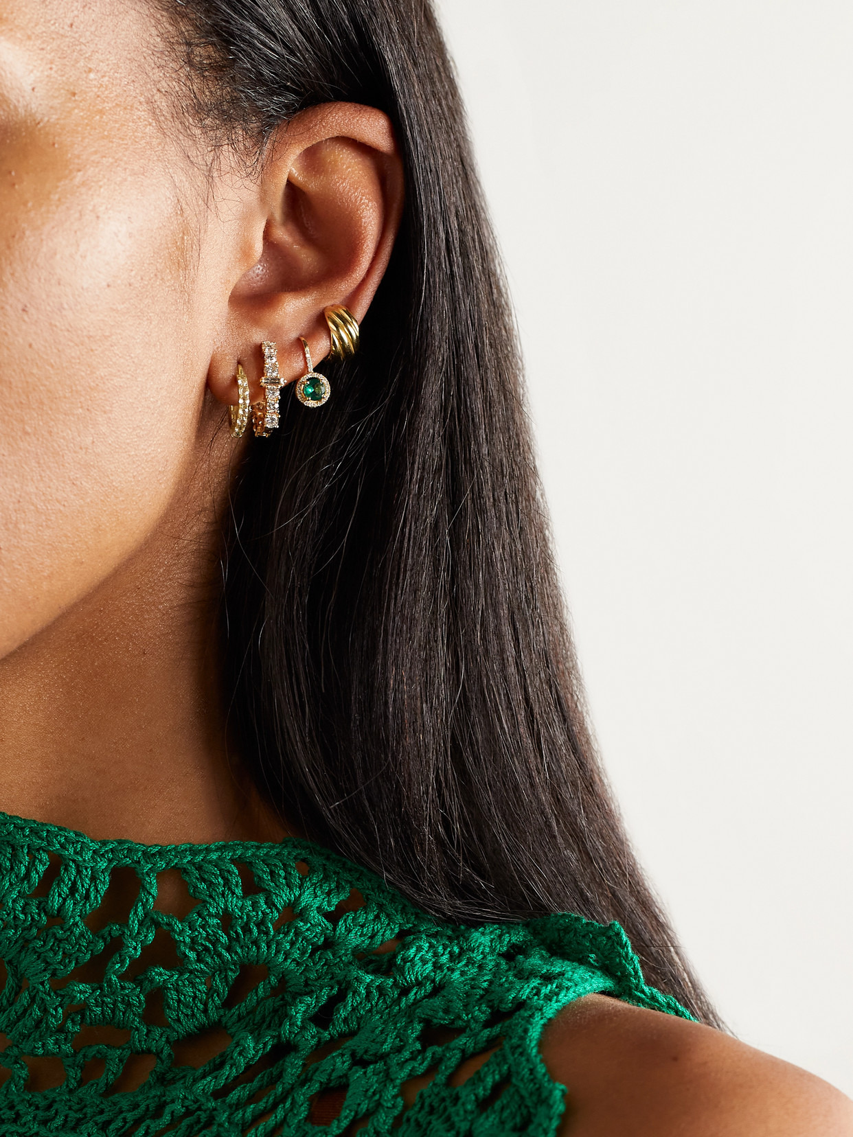 18-karat Gold Diamond Hoop Earrings - 4