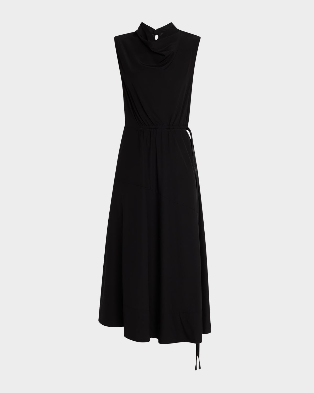 Sabrina Cowl-Neck Sleeveless Ruched Midi Dress - 1