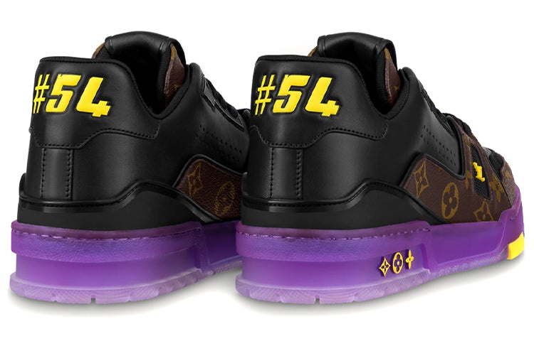 LOUIS VUITTON x Lakers LV Trainers 'Brown Monogram with Black Purple' 1A8WJ6 - 4