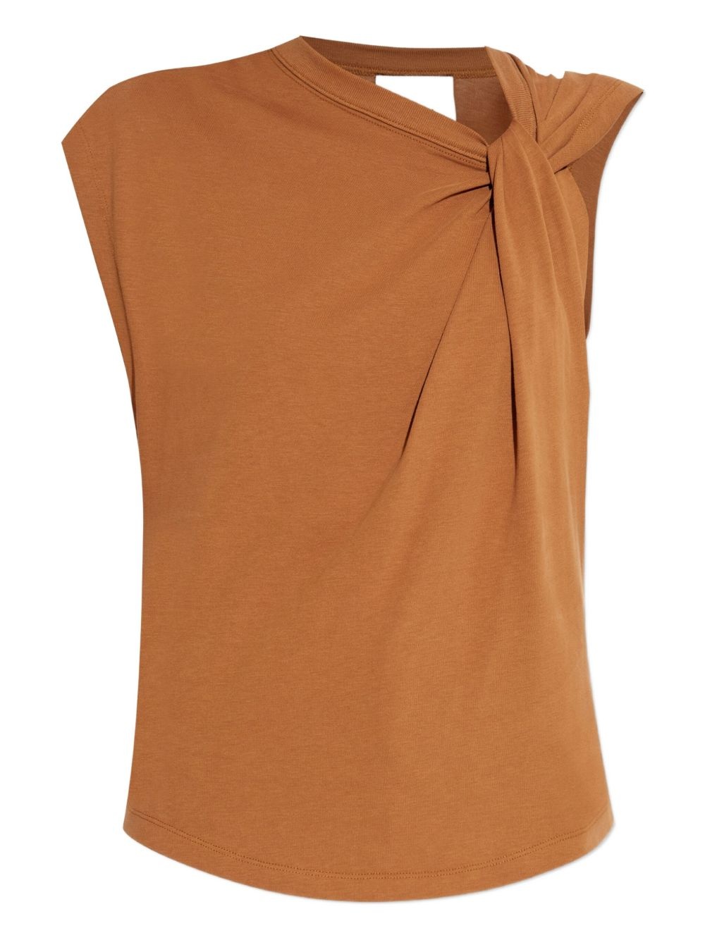 twisted-neckline cotton top - 1