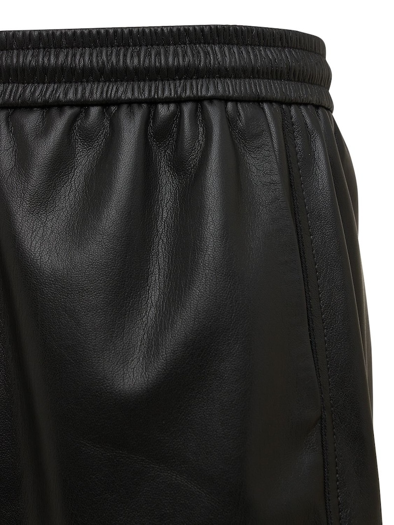 Faux leather sweat shorts - 5