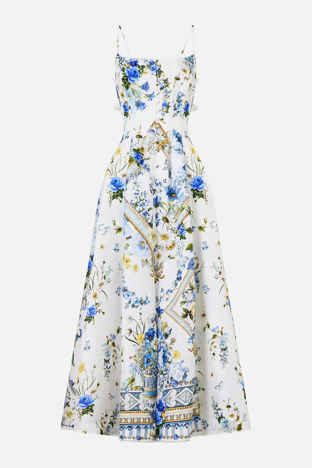 CORSET DRESS WITH LONG FLARED SKIRT DANDELION SKIES - 1
