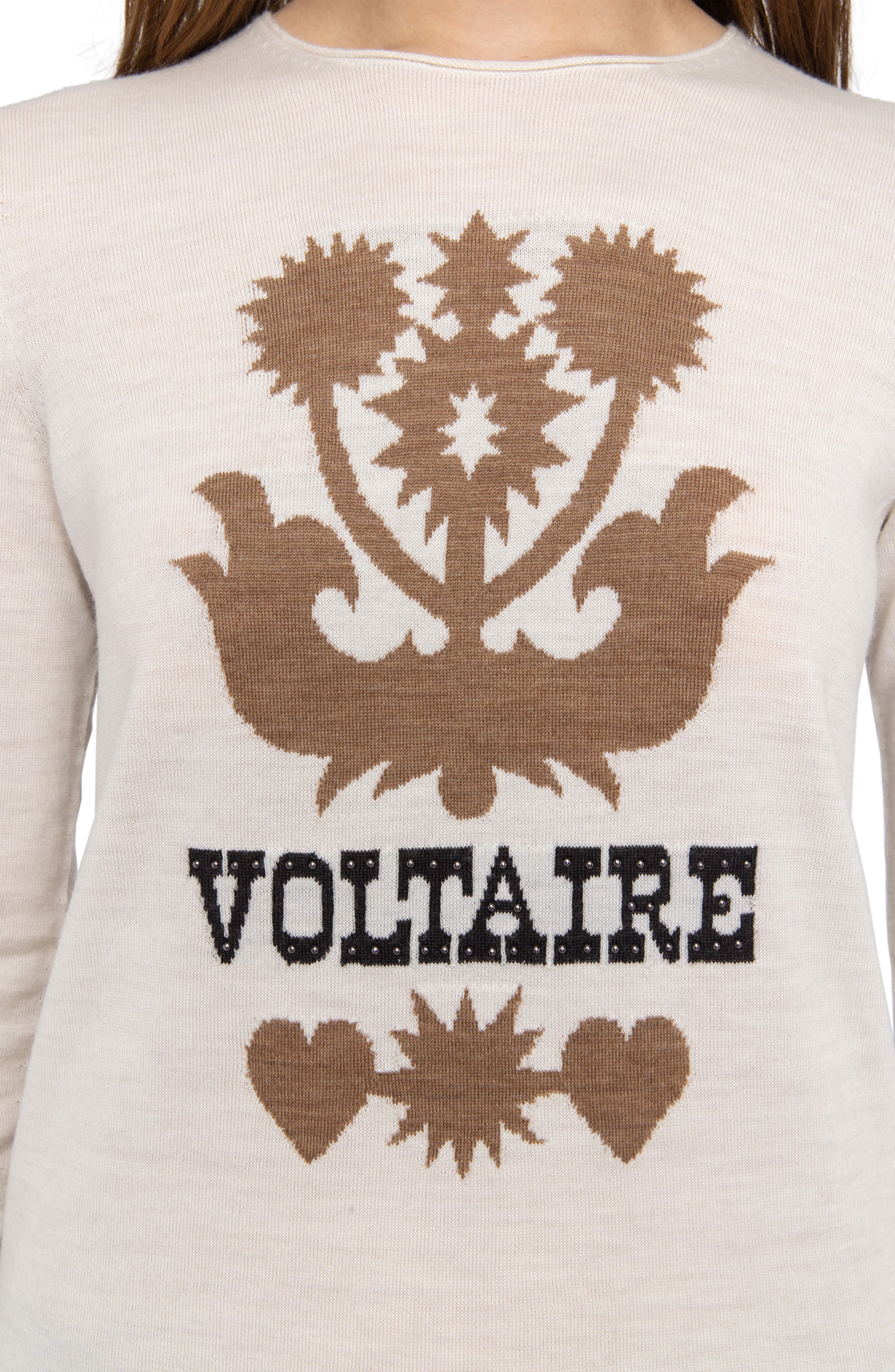 Zadig & Voltaire Teissa We Voltaire Merino Wool Sweater in Ecru at Nordstrom - 4