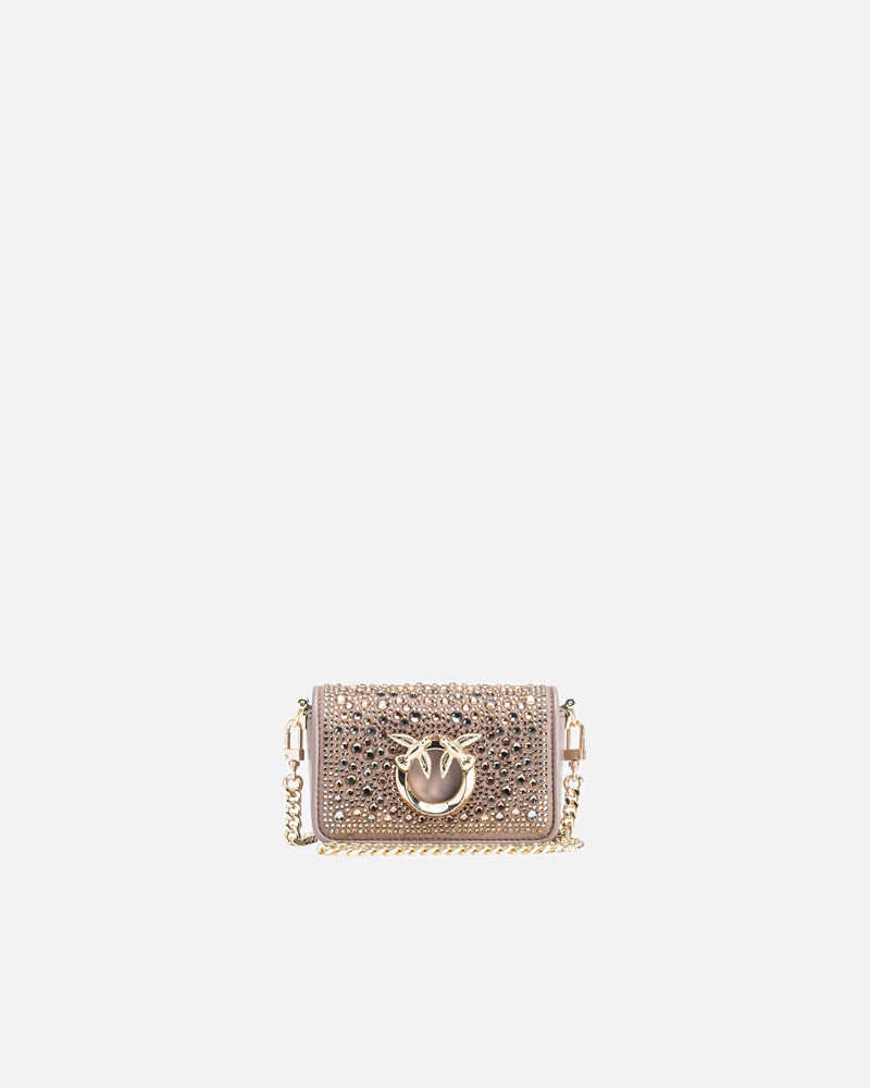 PINKO GALLERIA FULL-RHINESTONE MICRO LOVE BAG CLICK 1