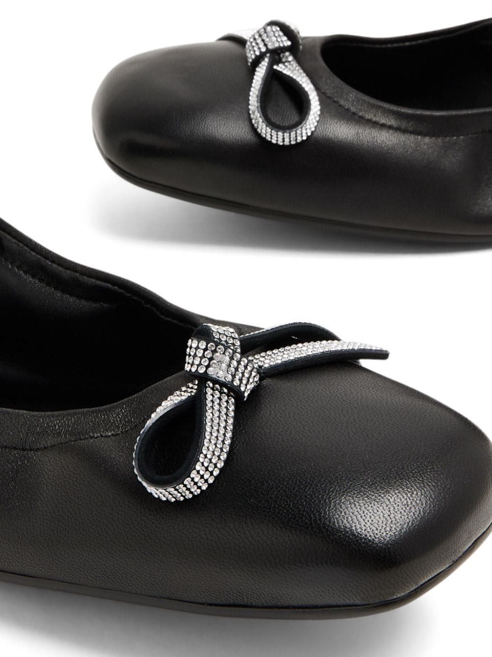 bow-detail leather ballerina shoes - 5