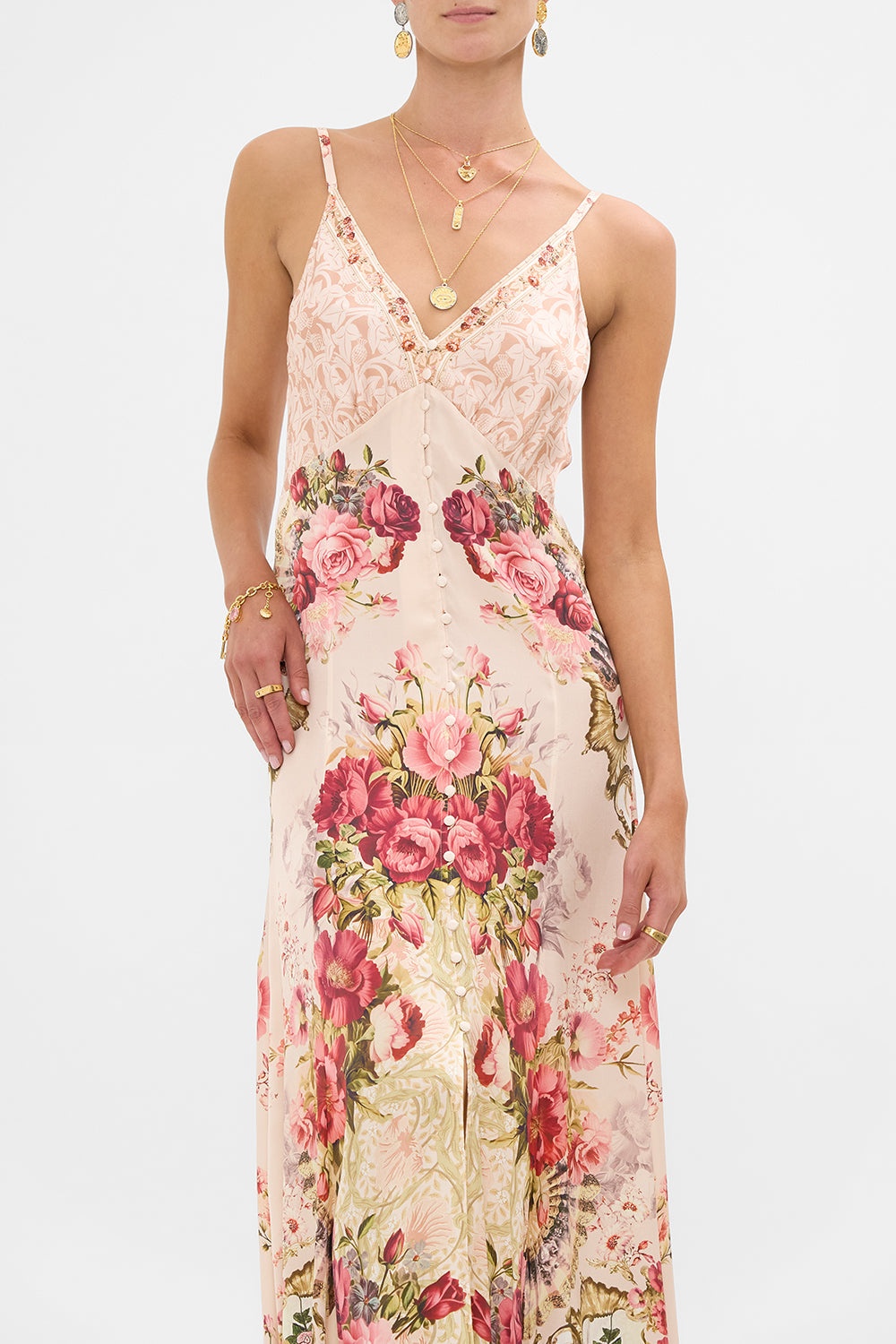 BUTTON FRONT STRAPPY DRESS - 5