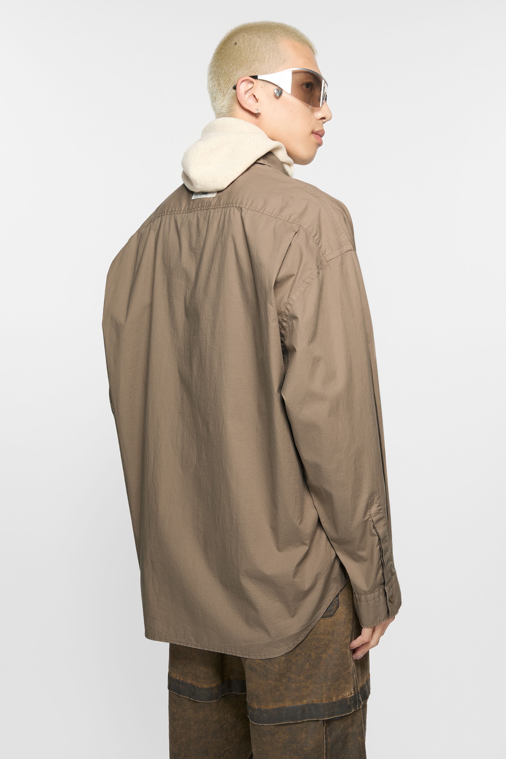 Button-up shirt - Taupe Brown - 3