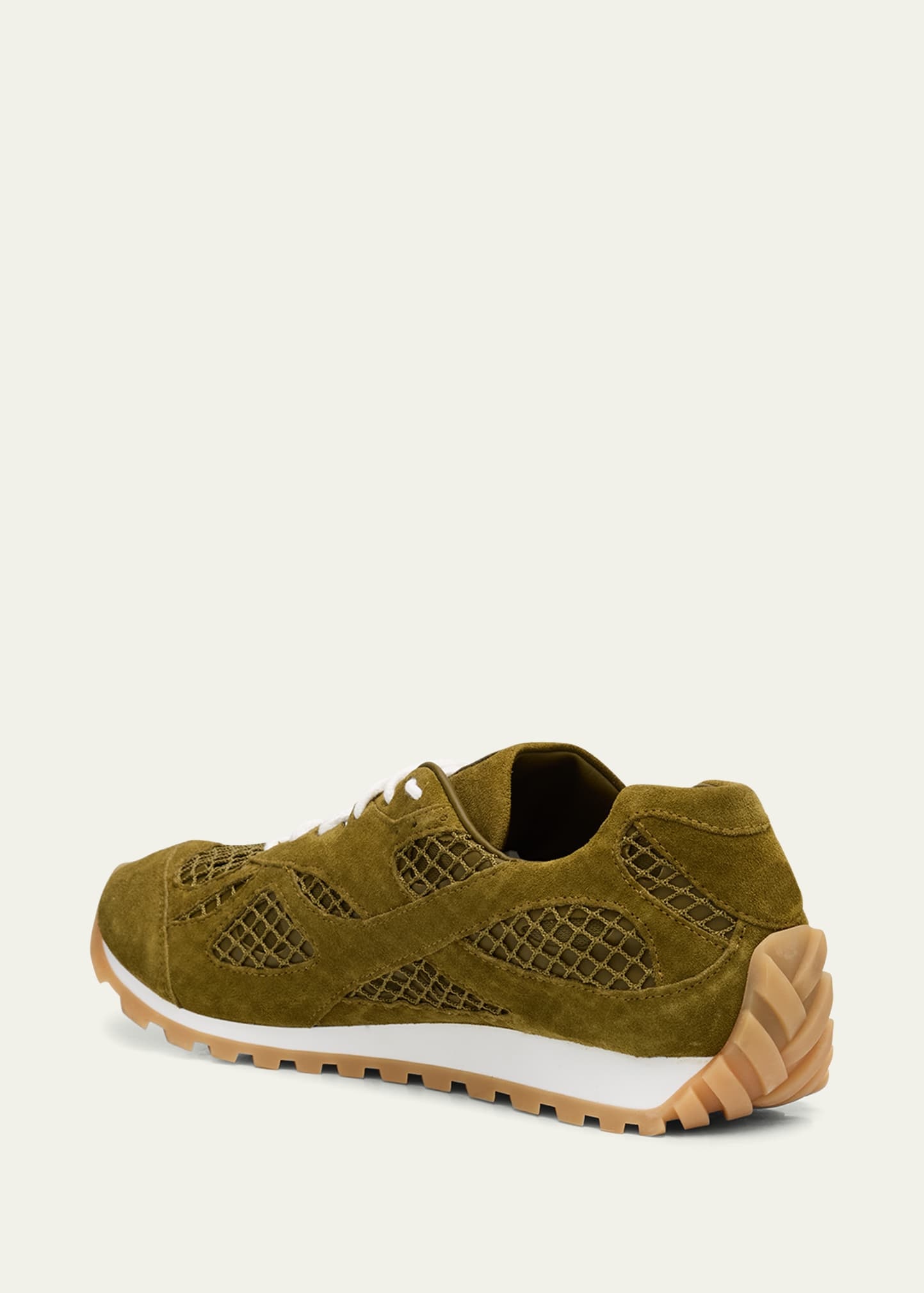 Men's Orbit Aged Leather and Fishnet Runner Sneakers - 2