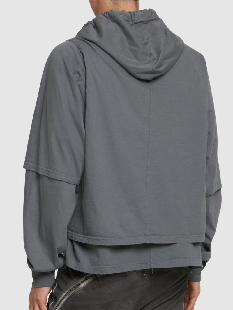 【正規店出品】RICK OWENS DRKSHDW HUSTLER HOODED T-SHIRT Rick Owens DRKSHDW Men's' Hustler Hooded T-Shirt in Black