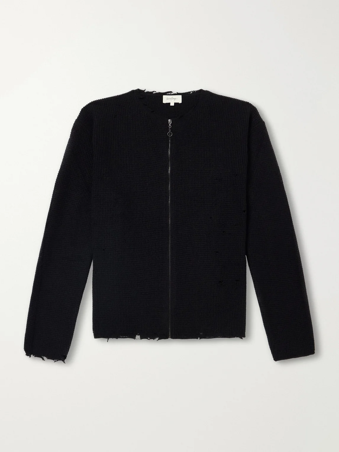 Friends Waffle-Knit Wool and Cashmere-Blend Zip-Up Sweater - 1