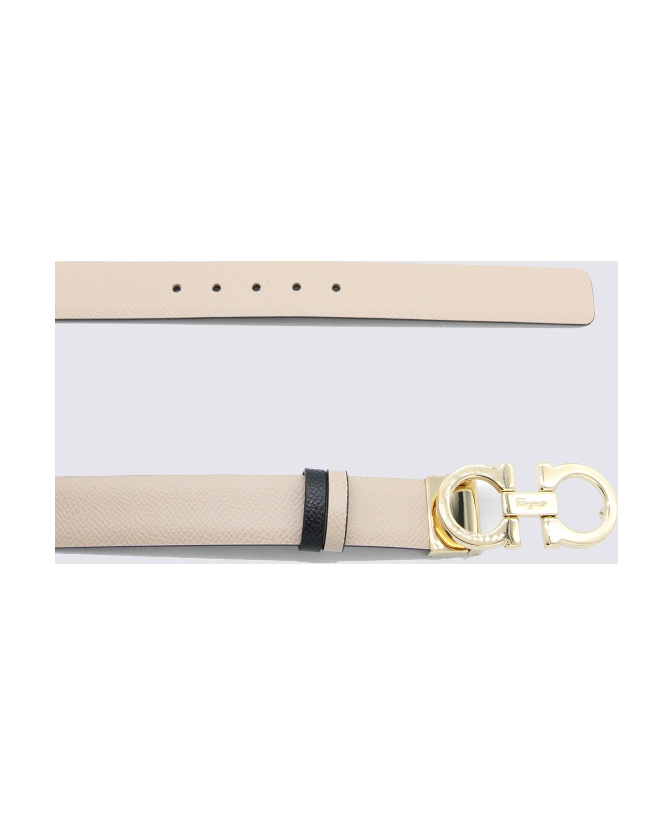 Black Leather Gancini Belt - 3