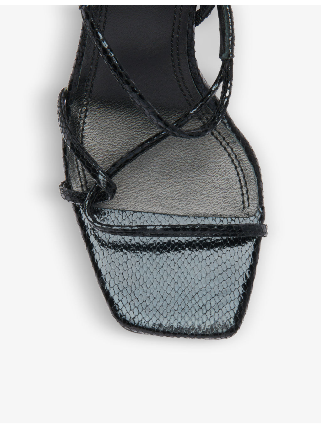 Faye snakeskin-embossed leather strappy sandals - 2