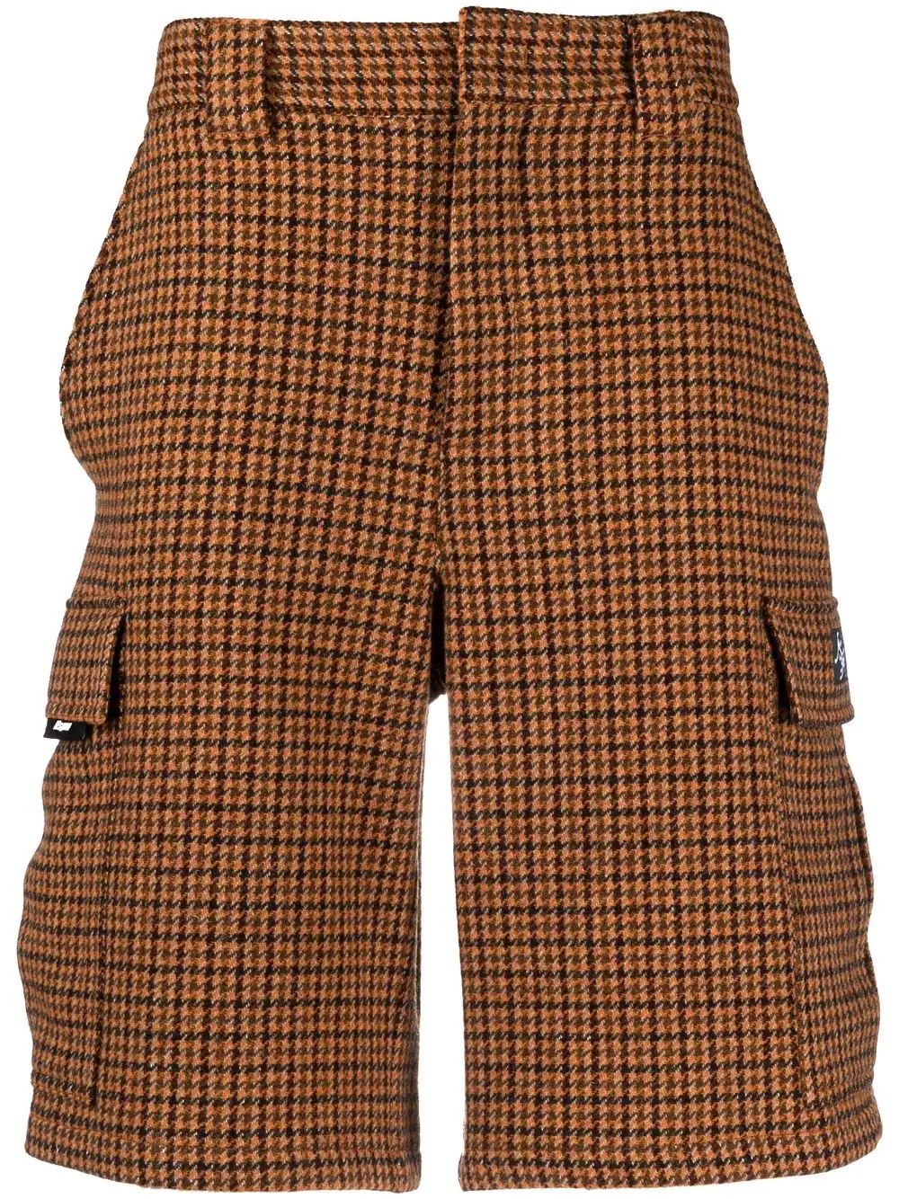 wool checked bermuda shorts - 1