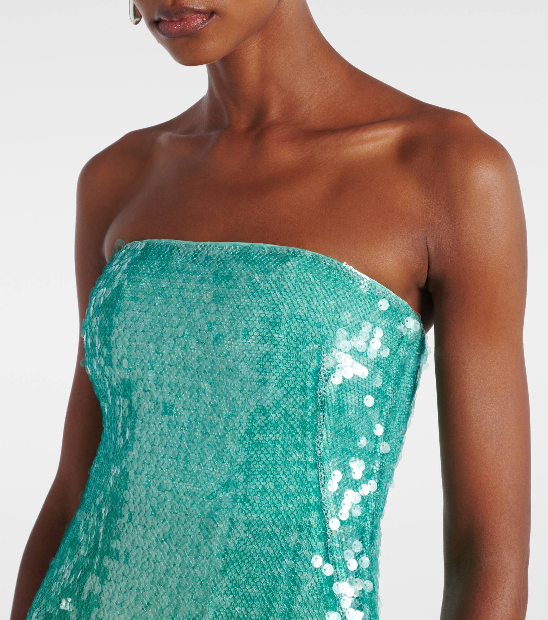 Translucent sequined semi-sheer gown - 4