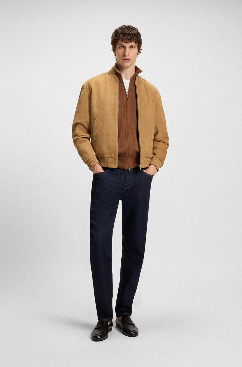 BOSS REGULAR-FIT BIKER JACKET IN METIS SUEDE outlook