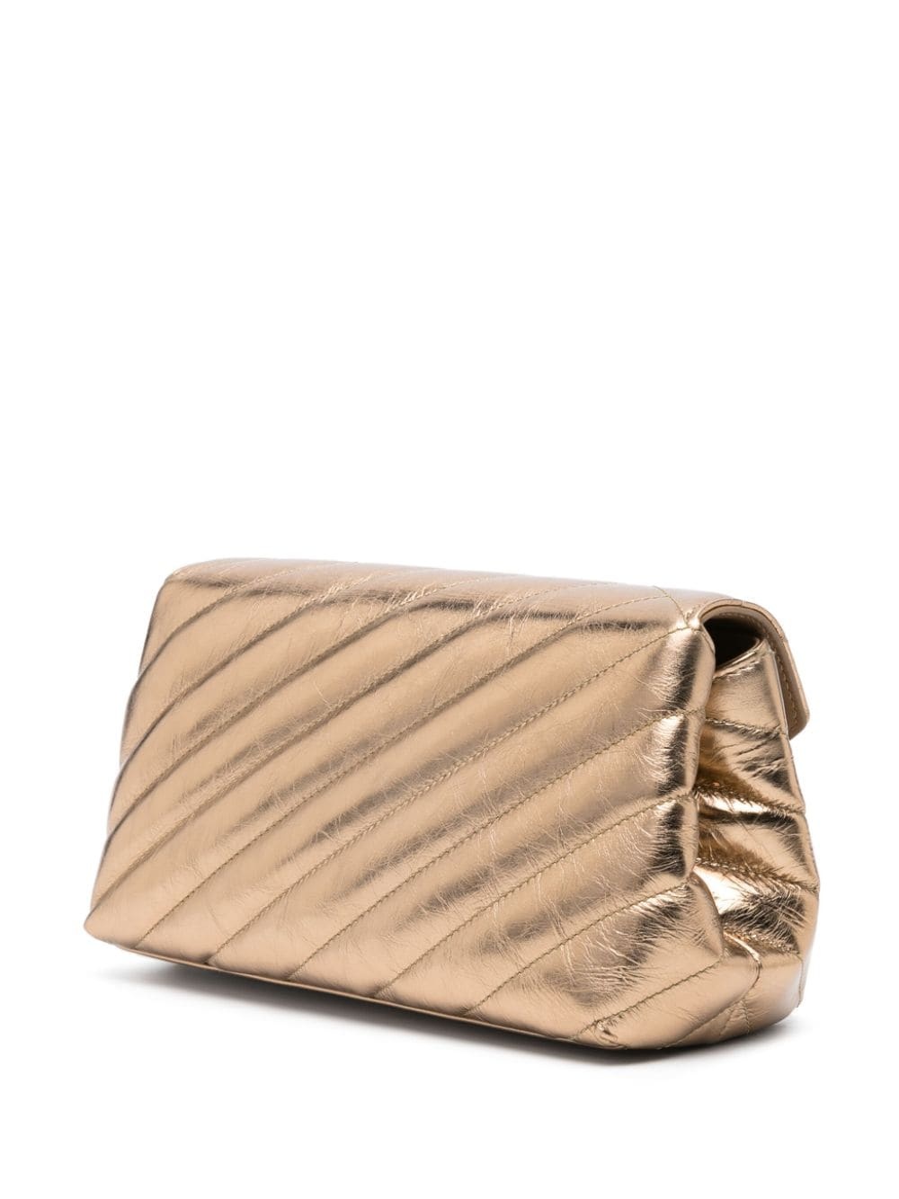 logo-plaque quilted leather shoulder bag - 3