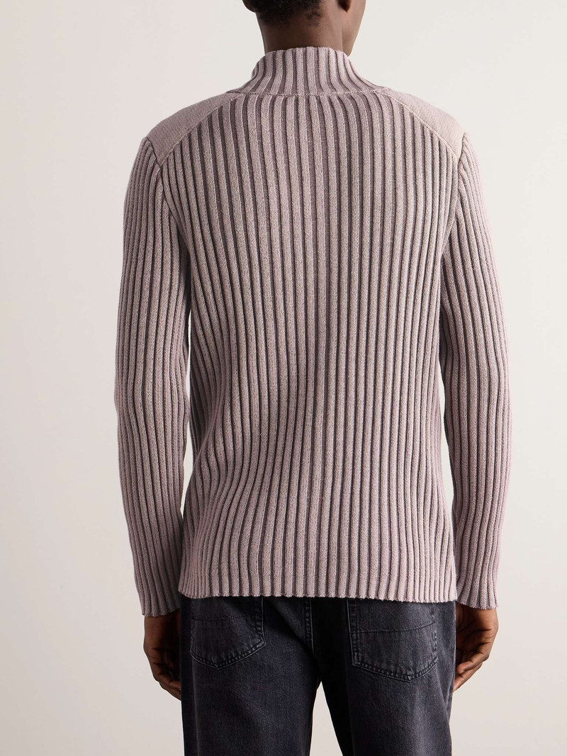 Cotton and Cashmere-Blend Zip-Up Cardigan 3