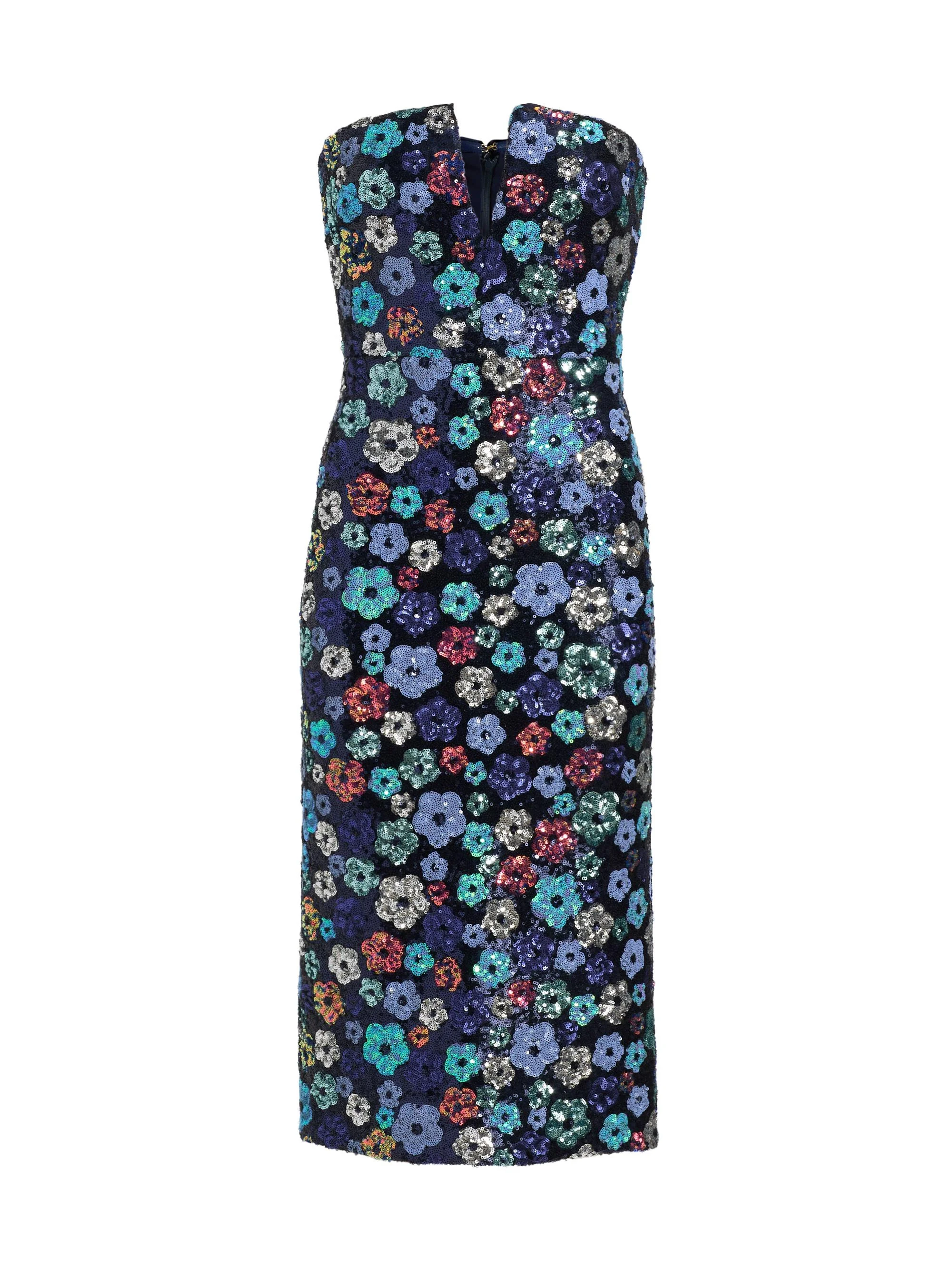 Women's Ella Floral-Sequinned Midi-Dress - Navy Sequin - 1
