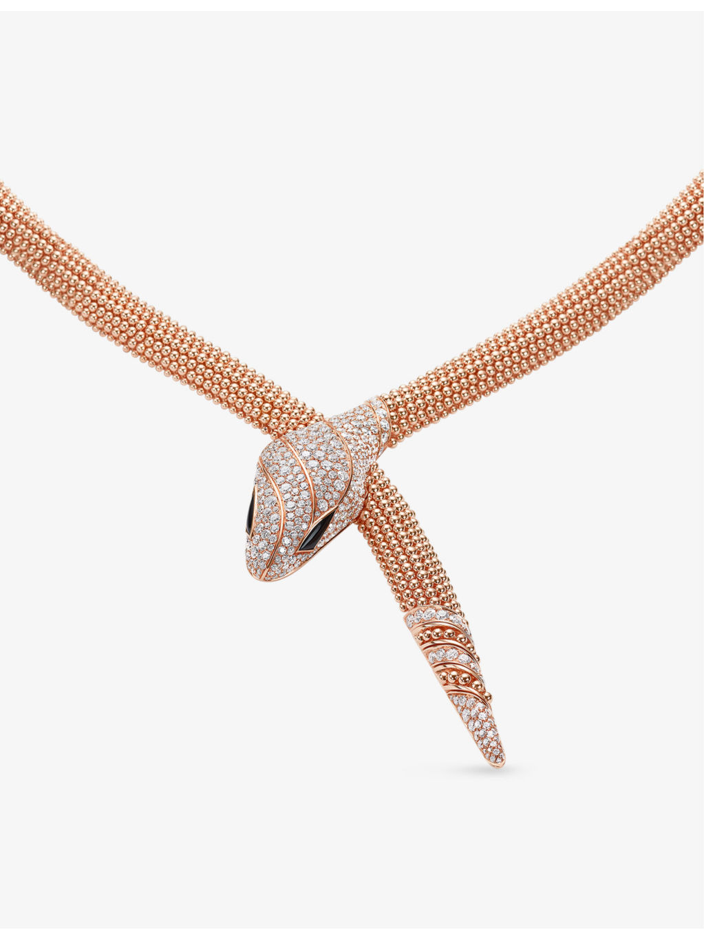 Serpenti 18ct rose-gold and 3.13ct brilliant-cut diamond necklace - 2