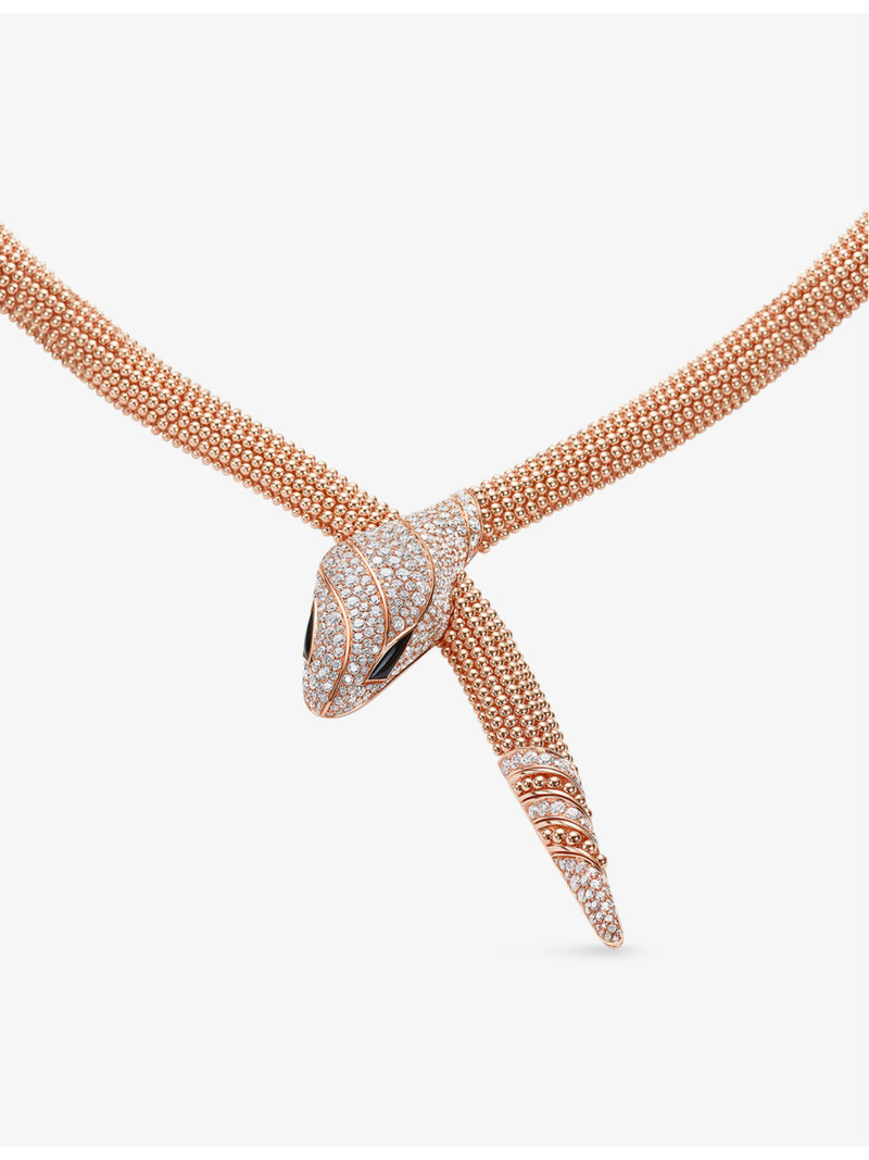 BVLGARI Serpenti 18ct rose-gold and 3.13ct brilliant-cut diamond necklace outlook