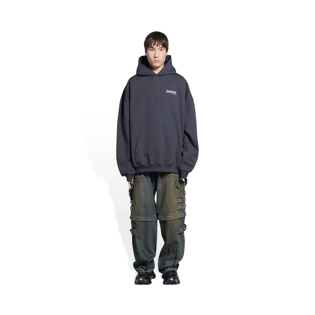 Men's Political Campaign Hoodie Large Fit in Grey - 2