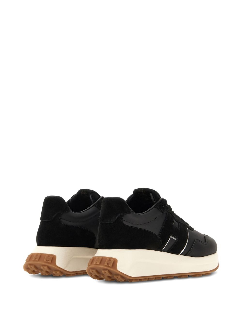 leather-panelled sneakers - 3