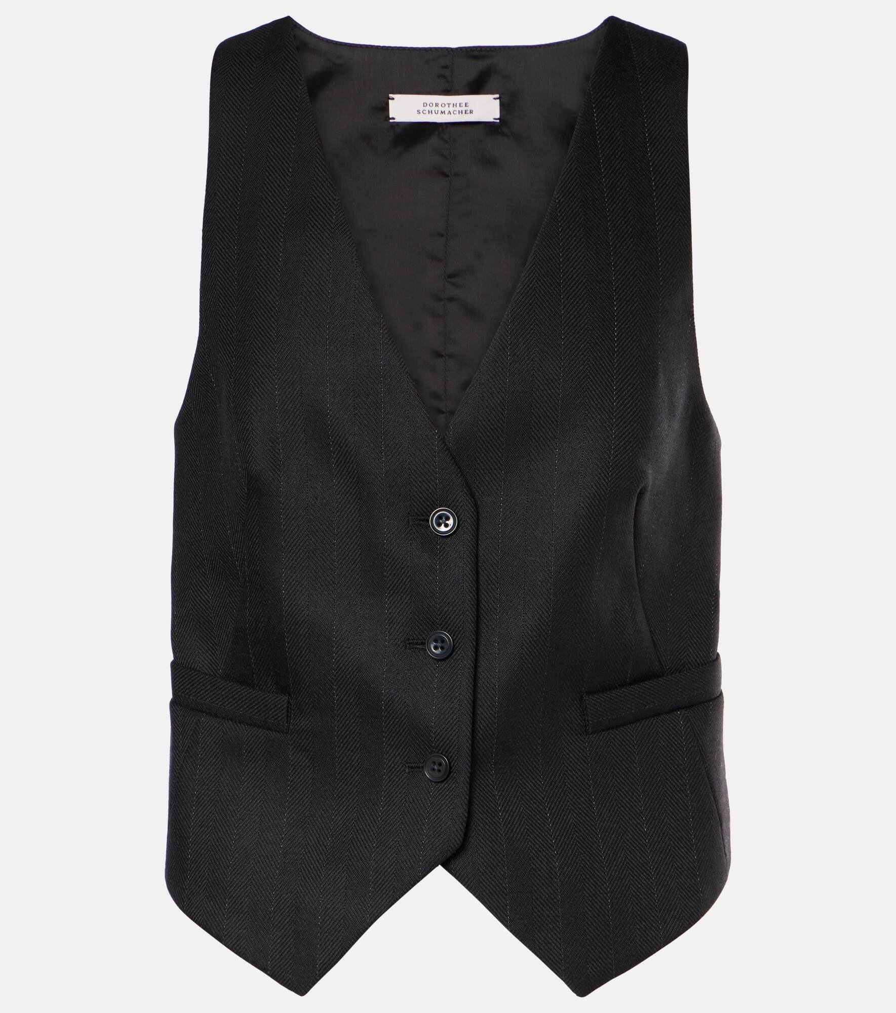 Modern Sophistication pinstripe wool vest - 1