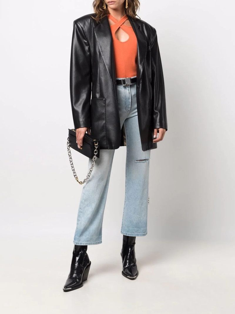 Off-White high-rise distressed straight-leg jeans outlook