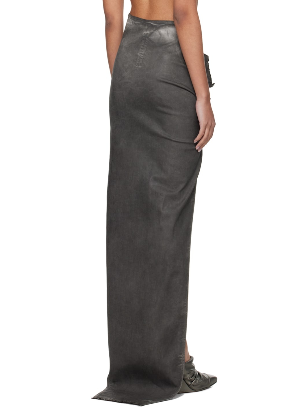 Gray Edfu Denim Maxi Skirt - 3