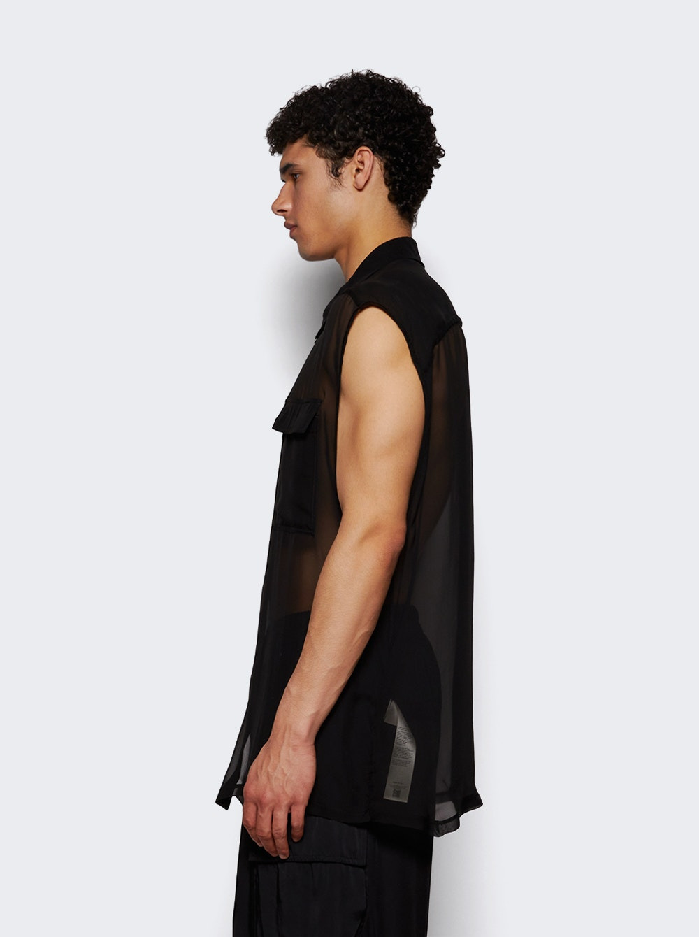 Jumbo Sleeveless Shirt Black - 3