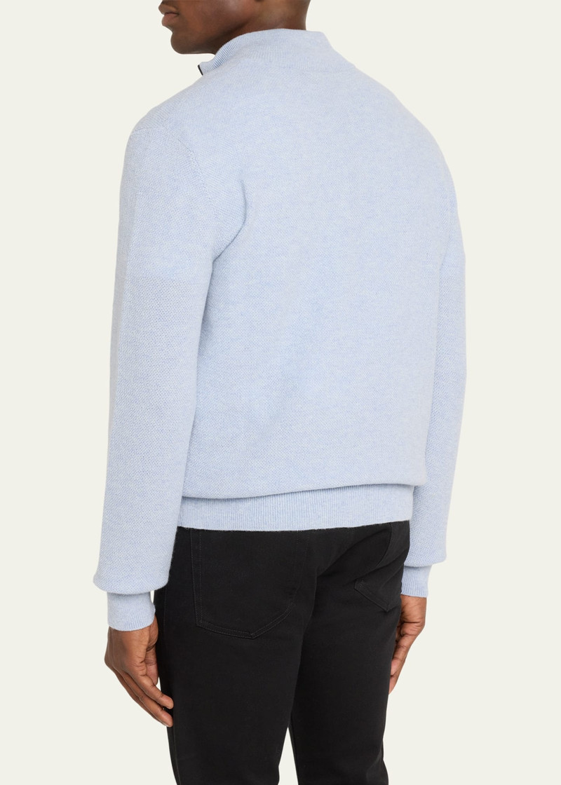 Men's Cashmere Birdseye Quarter-Zip Sweater 3