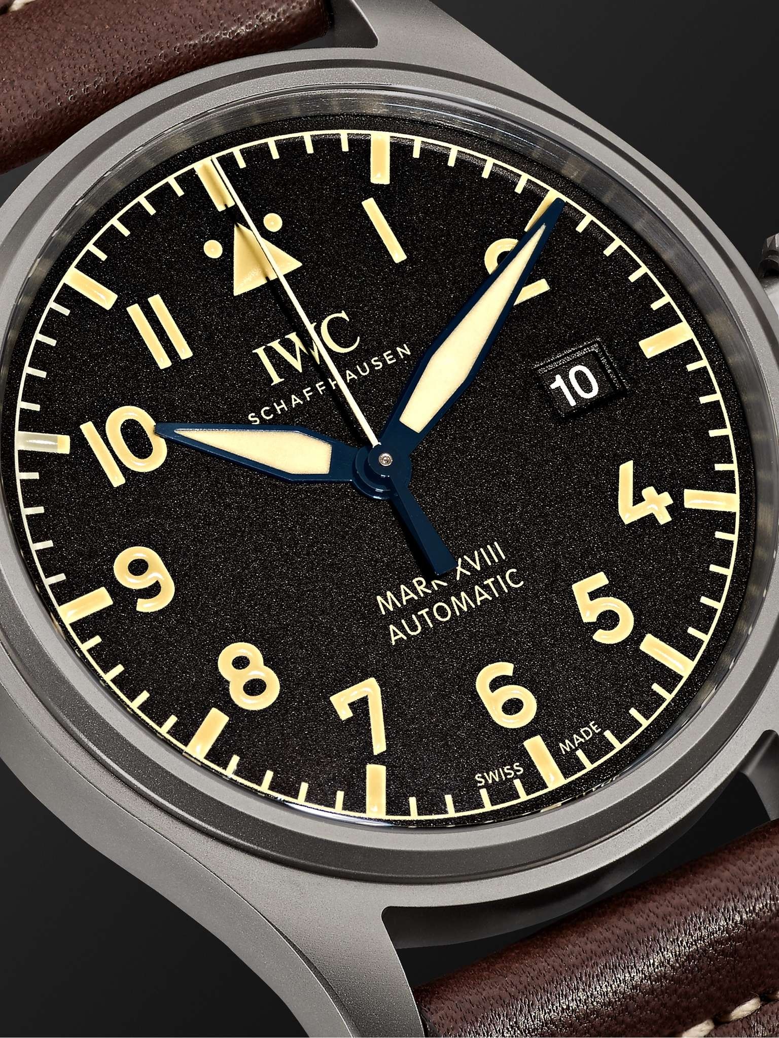 Pilot's Mark XVIII Heritage Automatic 40mm Titanium and Leather Watch, Ref. No. IW327006 - 6