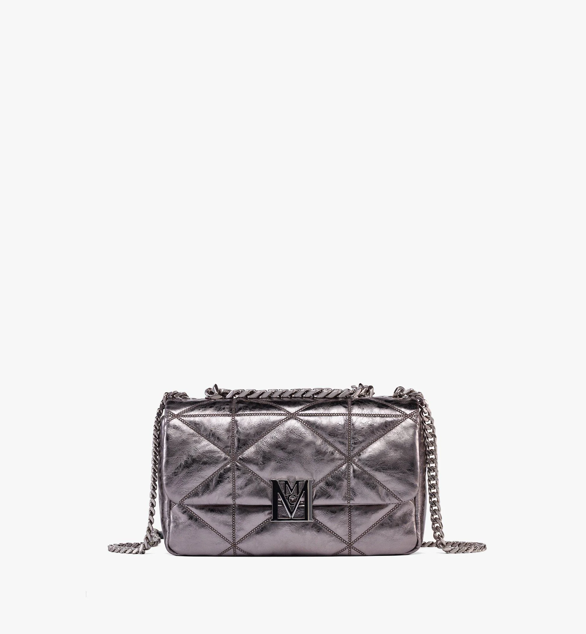 Travia Quilted Shoulder Bag in Crushed Calf Leather - 1