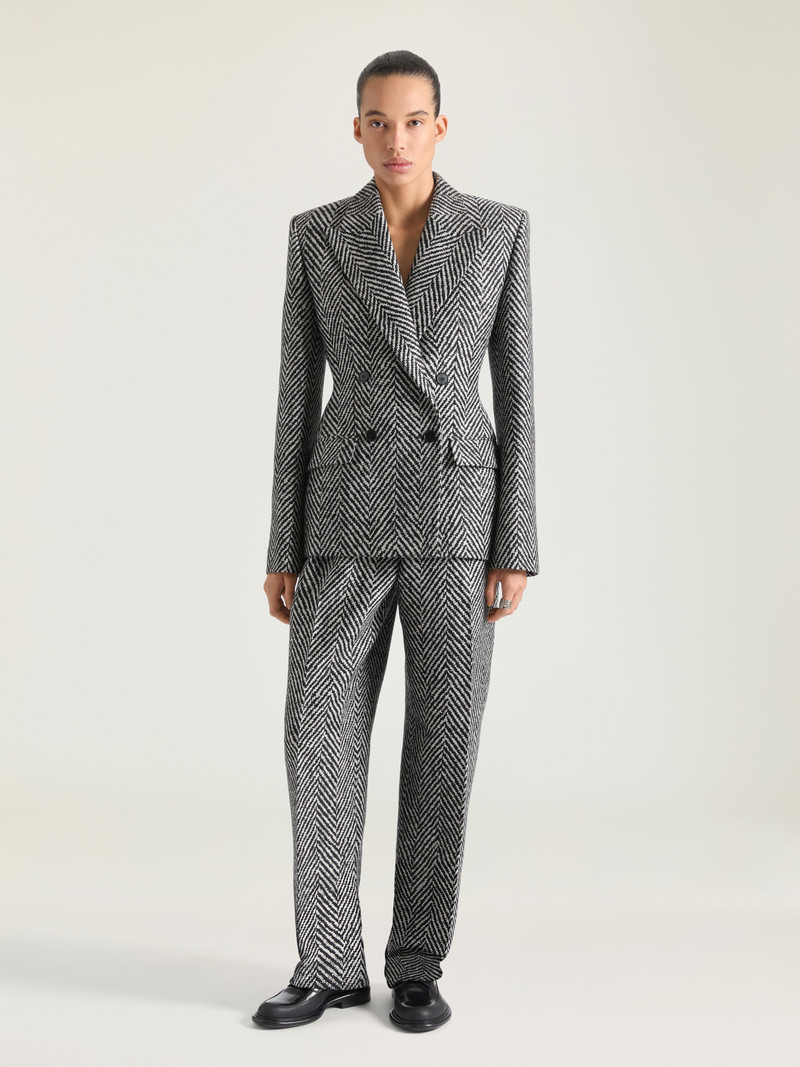 Givenchy DOUBLE PLEAT PANTS IN WOOL SILK HERRINGBONE outlook
