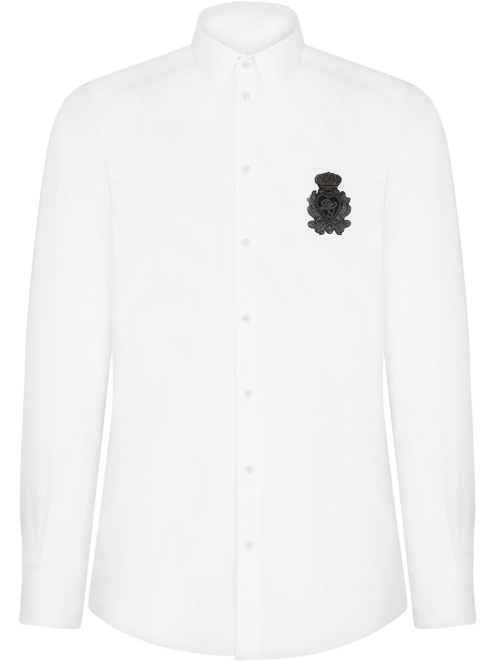 appliqué cotton-poplin shirt - 1