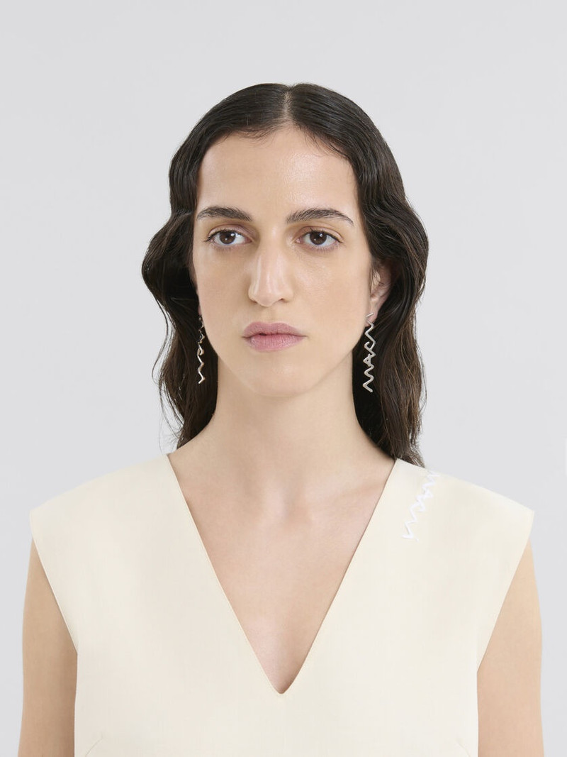 Marni PALLADIUM METAL MARNI SYMBOL DROP EARRINGS outlook