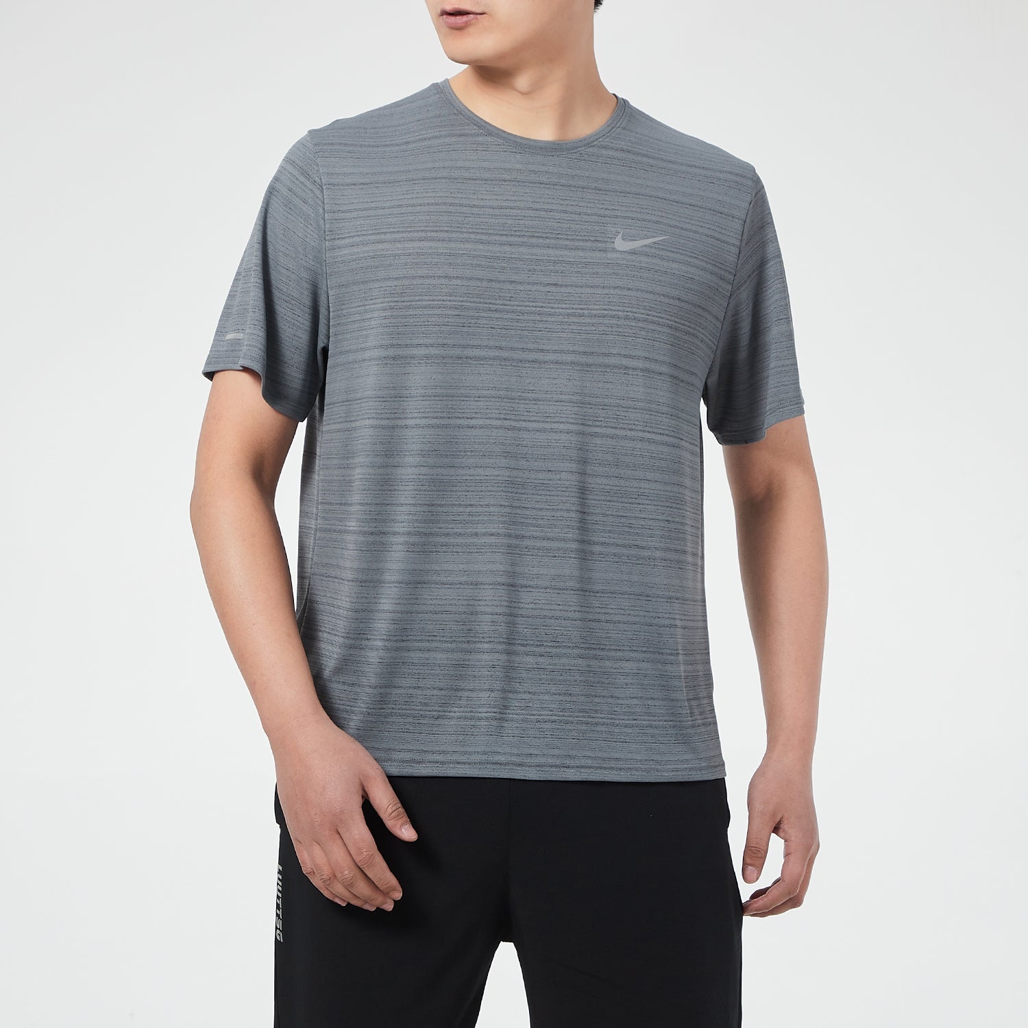 Men's Nike Dri-fit Miler Running Training Sports Short Sleeve Smoke Grey T-Shirt 'Gray Silver' CU599 - 3